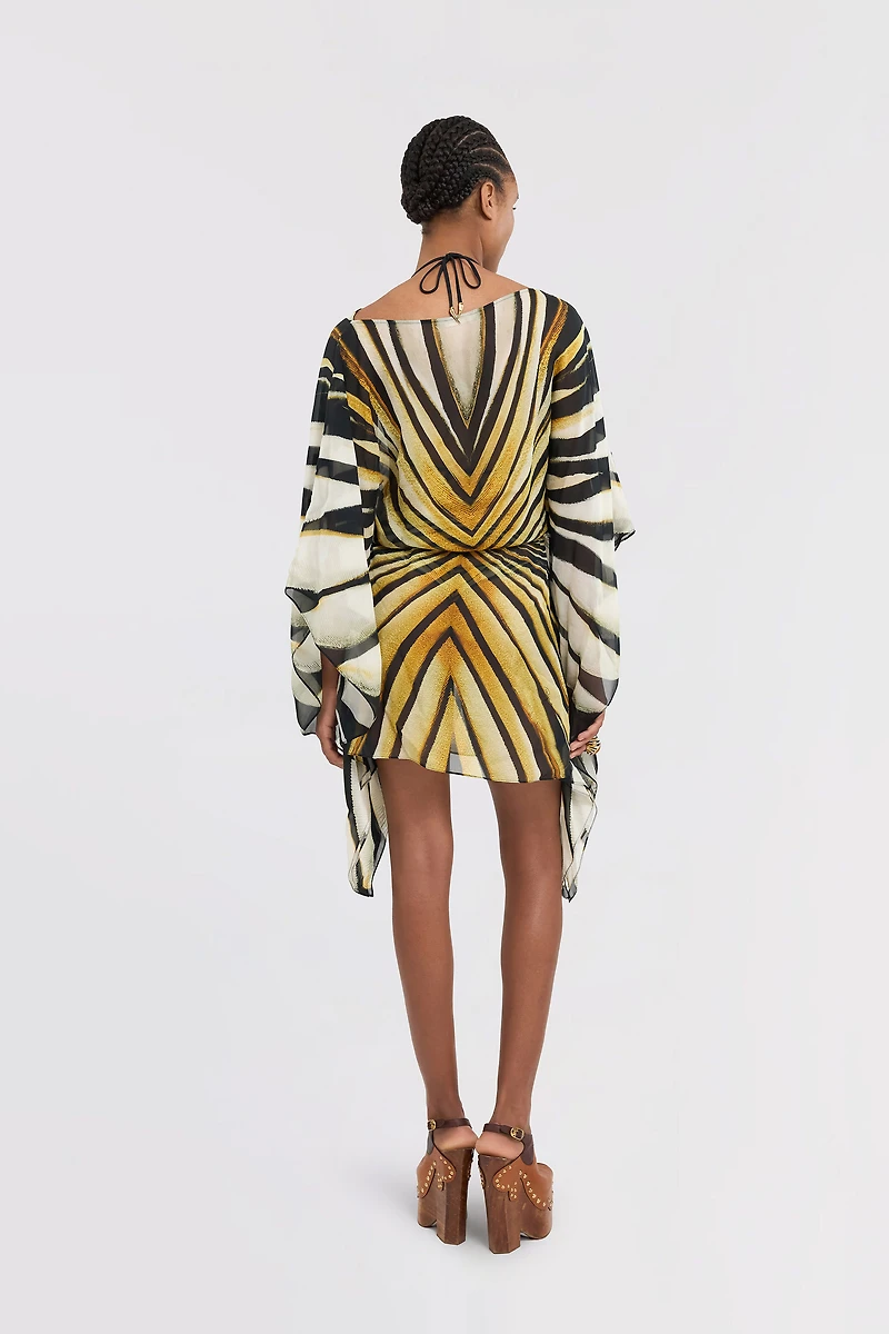 Ray Of Gold Print Kaftan Dress Silk