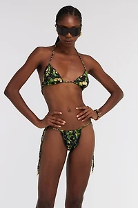 Lemon print triangle bikini