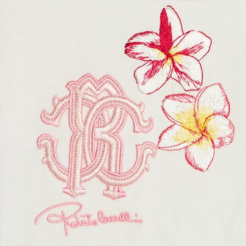 Sweatshirt With Embroidered Flowers And RC Monogram