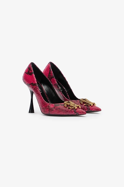 Pumps With Python Print And Mirror Snake Monogram