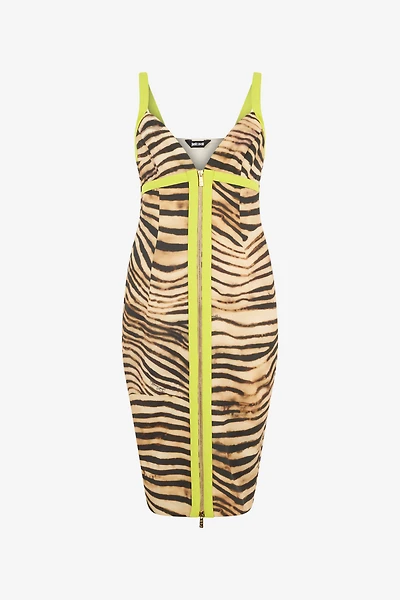 Short Dress With Tiger Skin Print