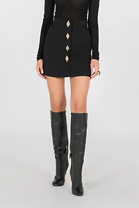 Miniskirt With Jewel Buttons