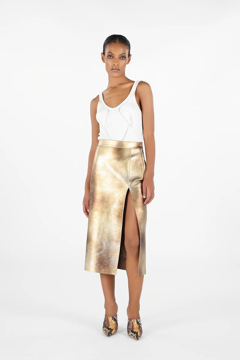 Texture Skirt with Slit