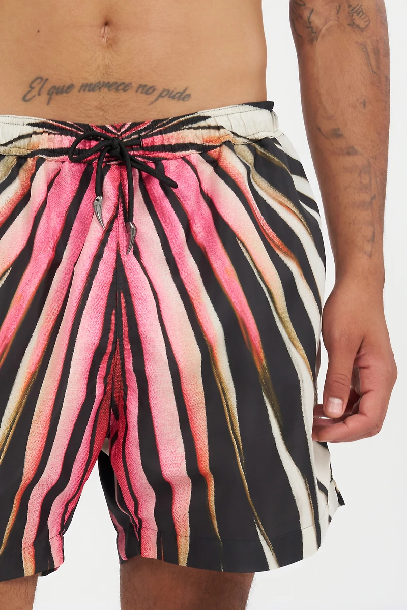 Ray Of Gold Print Nylon Sea Shorts
