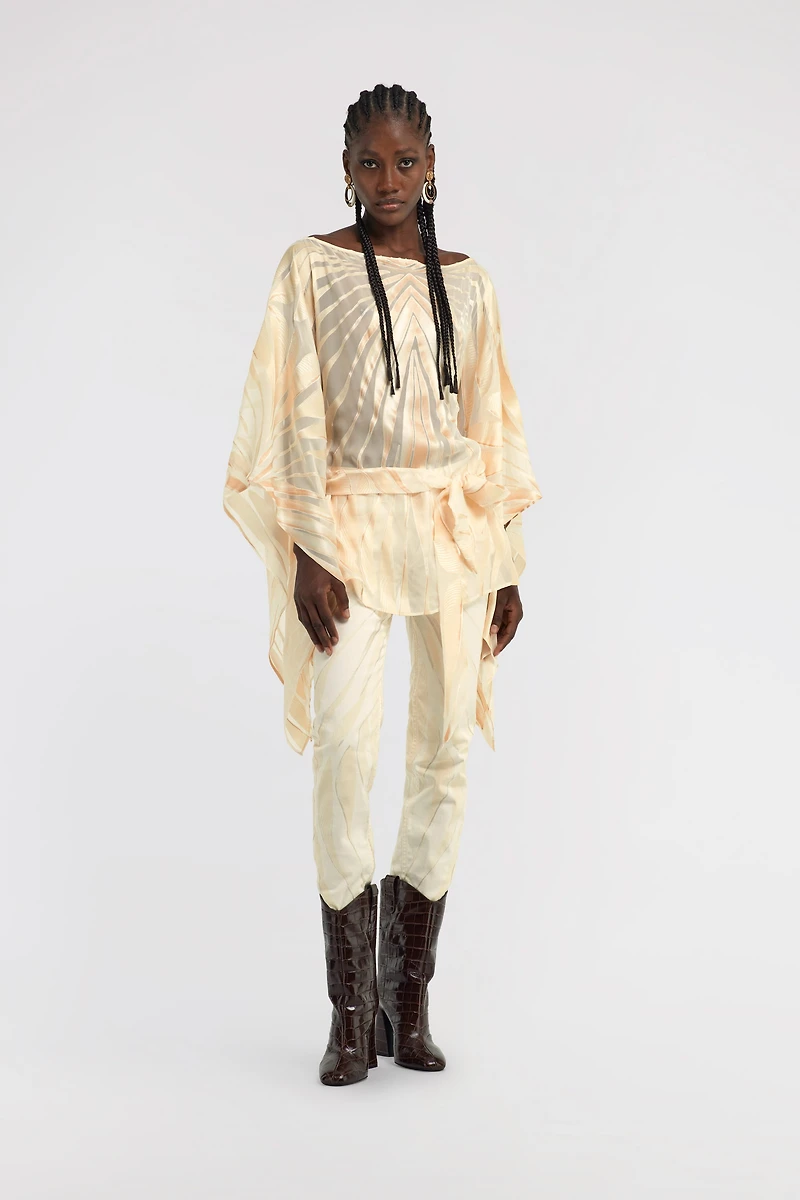 Ray of Gold Print Silk Blend Kaftan