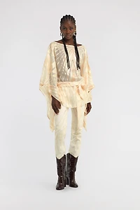 Ray of Gold Print Silk Blend Kaftan