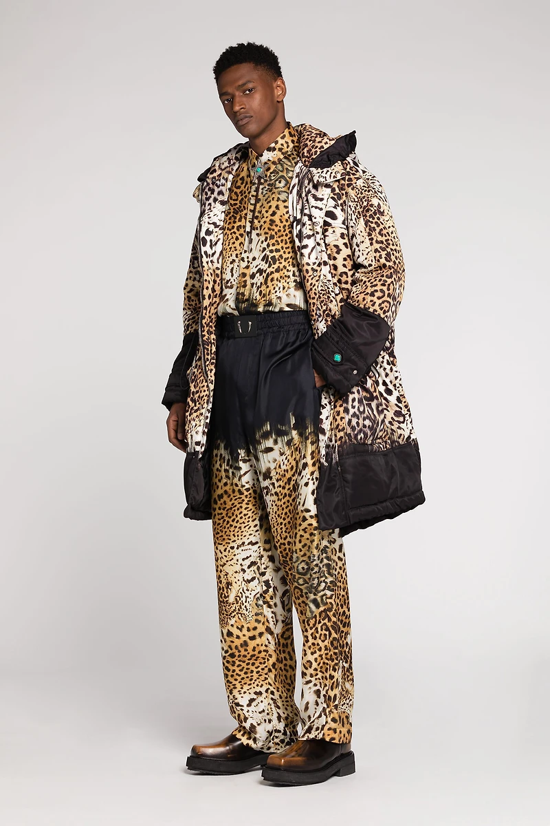 Leopard-Print Padded Coat