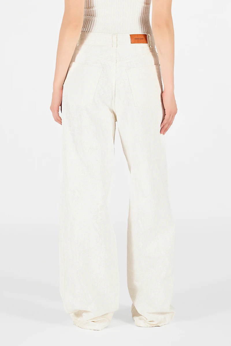 Wall Print Wide Leg Trousers