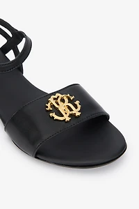 Black Sandal With Monogram RC