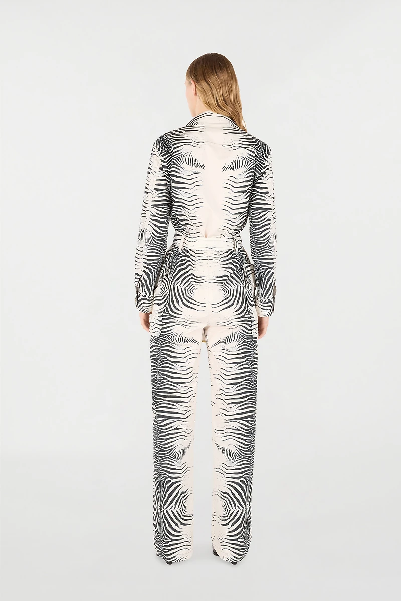 Zebra-Print Jumpsuit