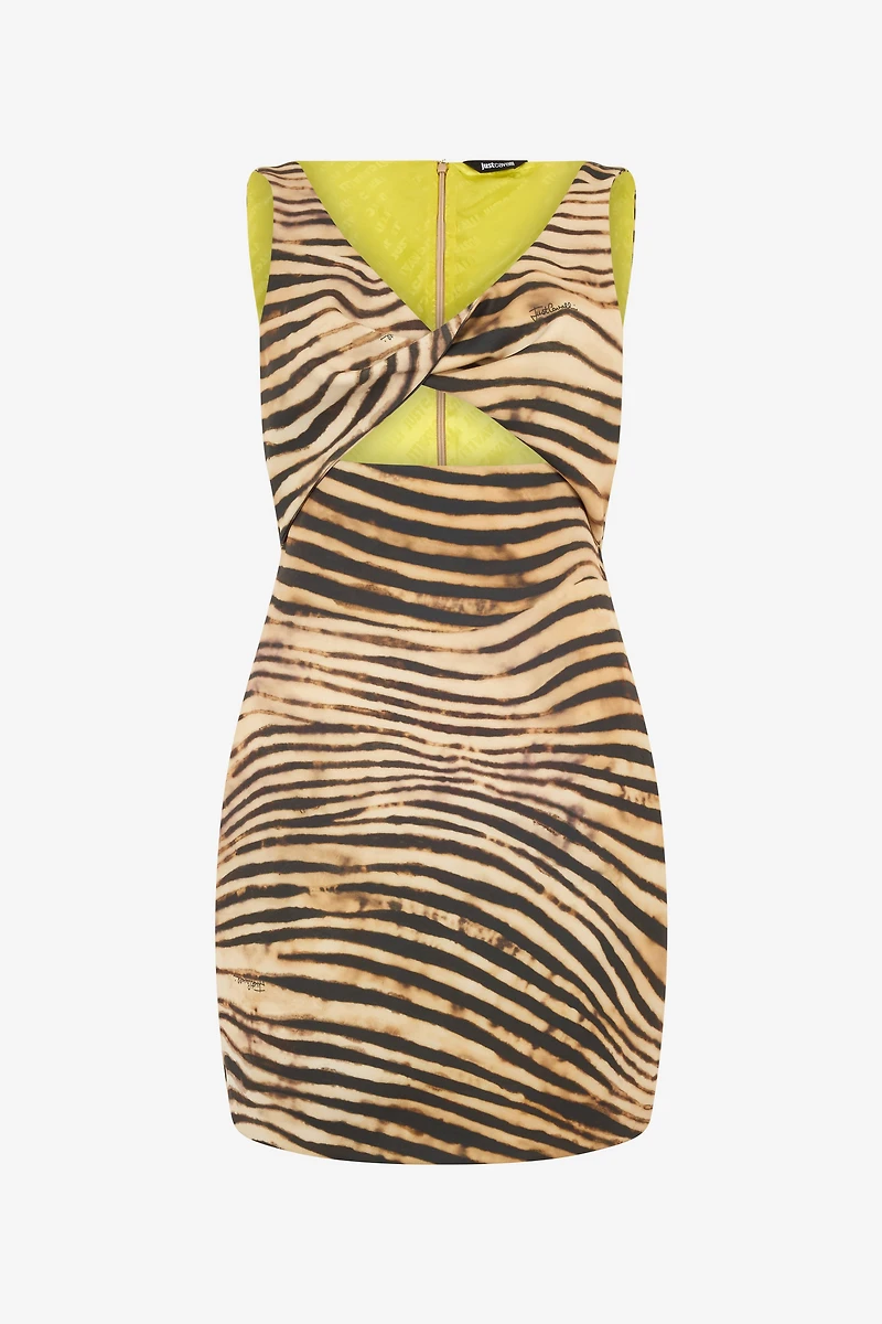Mini Dress With Tiger Skin Print