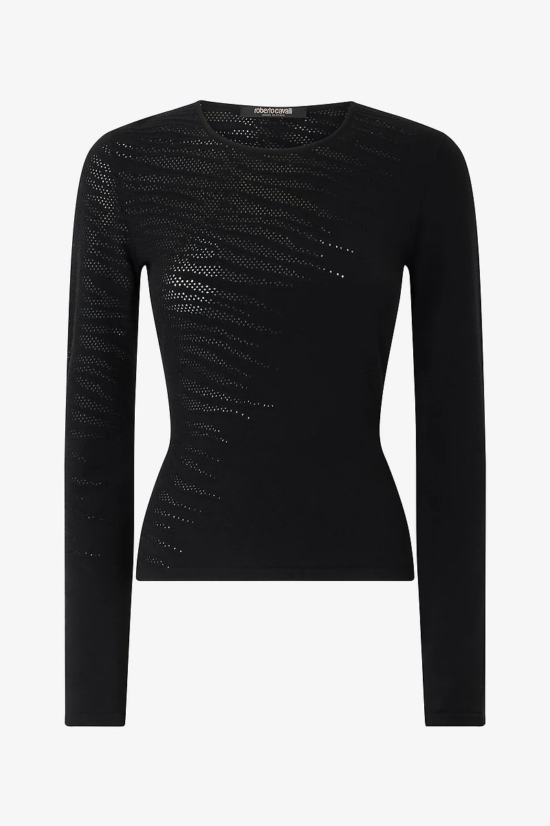 Sweater With Openwork Tiger Skin Pattern