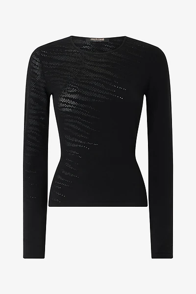 Sweater With Openwork Tiger Skin Pattern