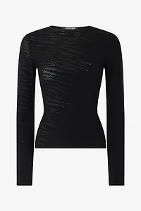 Sweater With Openwork Tiger Skin Pattern