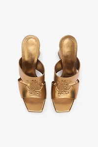 Laminated Mules With Maxi Heels