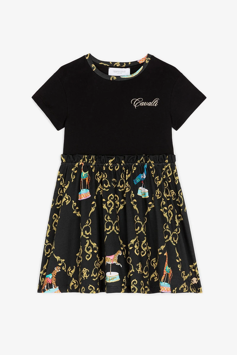 Baroque-Print Cotton Dress