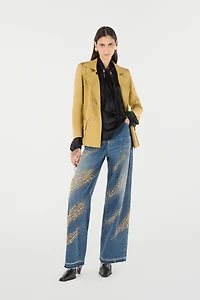 Double-Breasted Jacket With Python Pattern