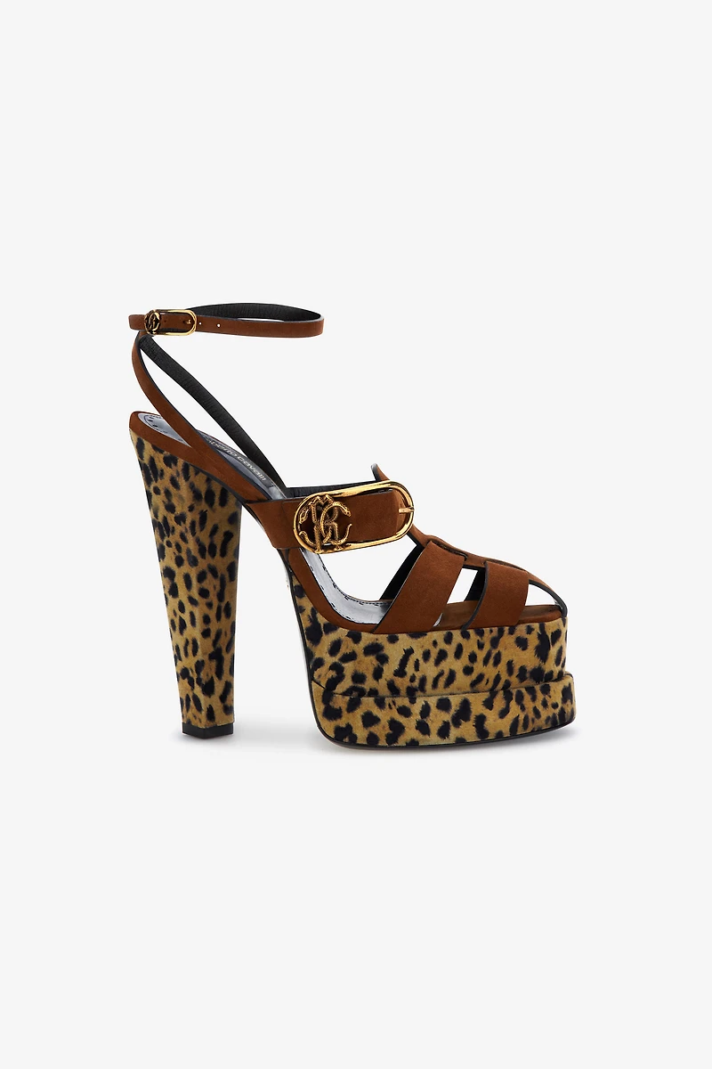 Platform sandals with strap