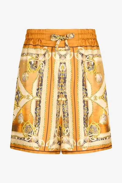 Sunset Print Silk Shorts
