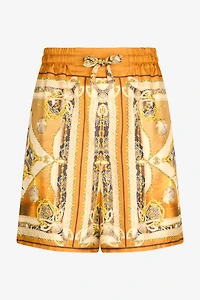 Sunset Print Silk Shorts