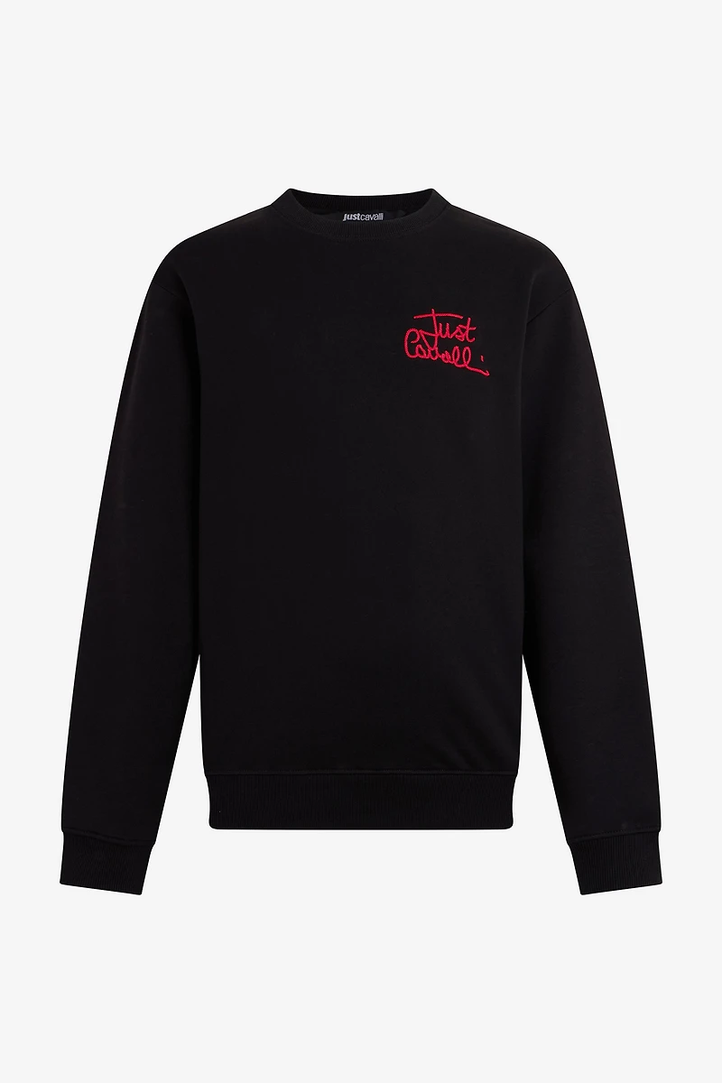 Crewneck sweatshirt with embroidered logo