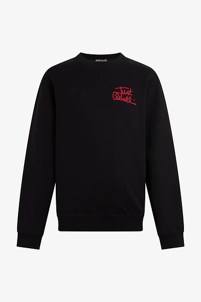Crewneck sweatshirt with embroidered logo
