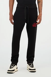 Black Trousers Joggers With Embroidered Logo