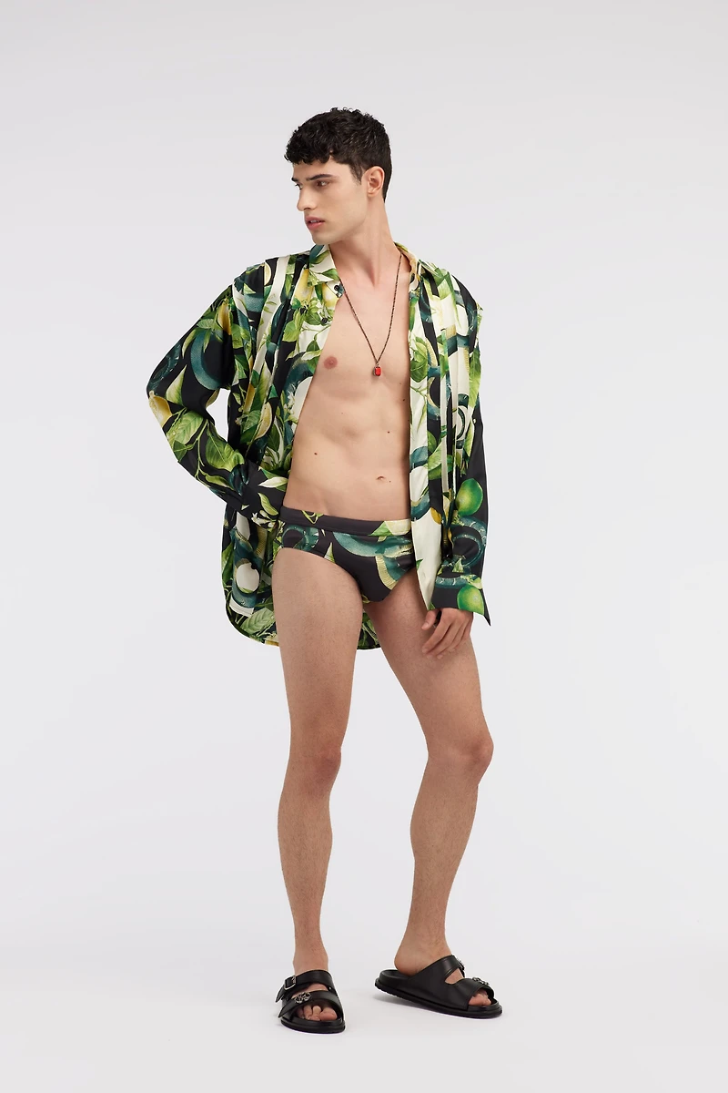 Lemon print swim briefs