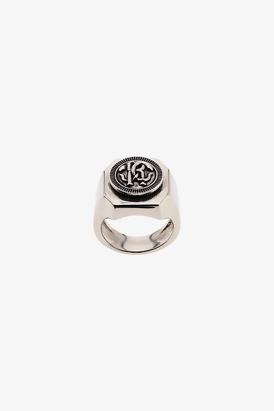 Silver-Tone RC Monogram Signet Ring
