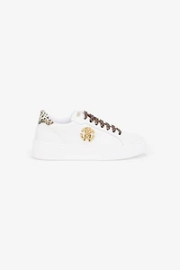 White Sneaker With Leopard Print And RC Monogram