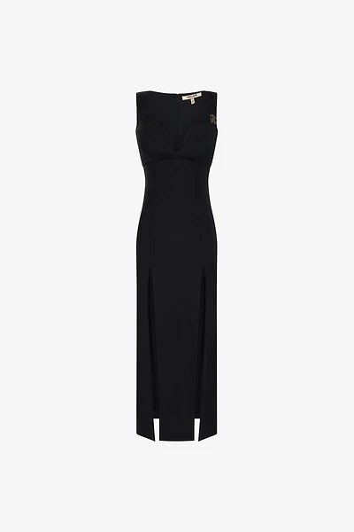 Midi dress with slits