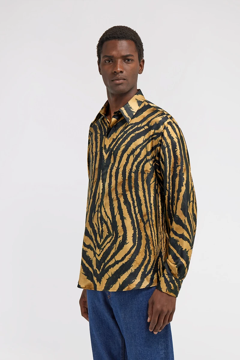 Tiger Print Silk Shirt