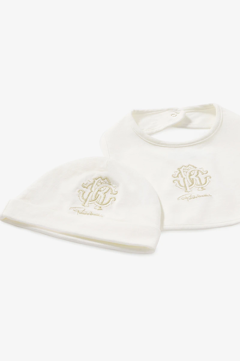 Kit: beanie, bib, and romper