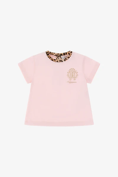 Pink Leopard Trim Tee