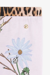 Flower-Print Cotton Leggings