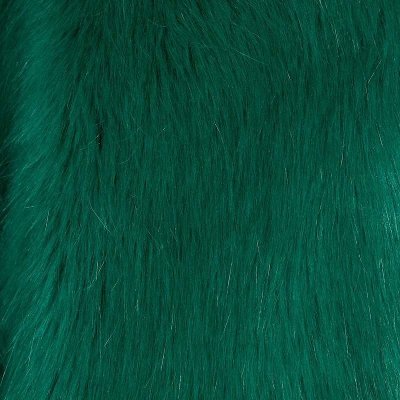 Faux fur coat with high collar