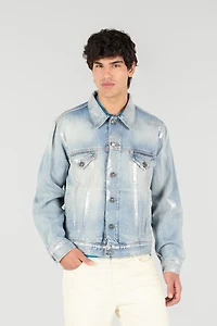Light Blue Laminated Denim Jacket