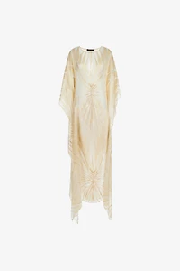 Satin caftan with Ray Of Gold print