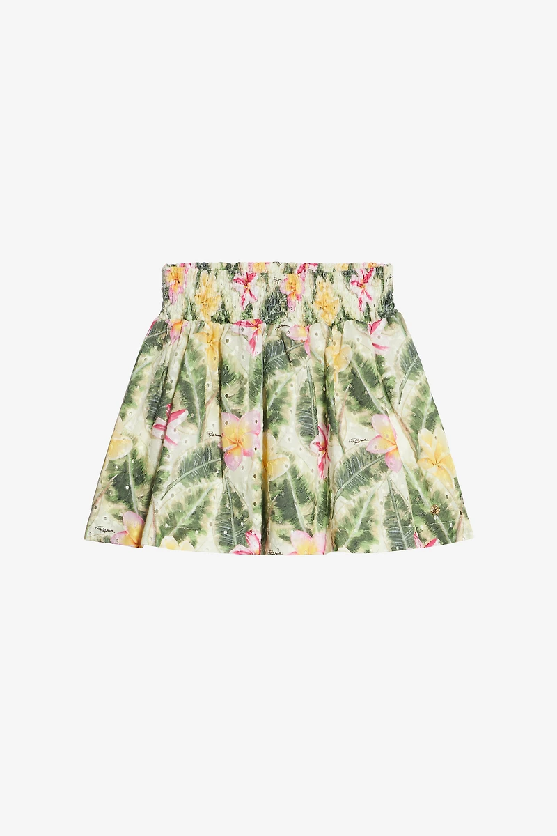 Broderie Anglaise Skirt With Floral Print