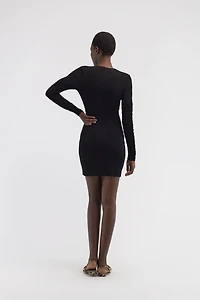 Short dress with ruffles and stones