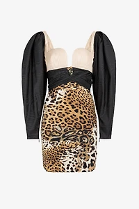 Leopard-print mini dress