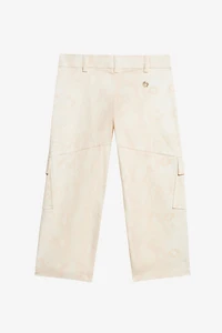 Solid-Color Python-Print Pants