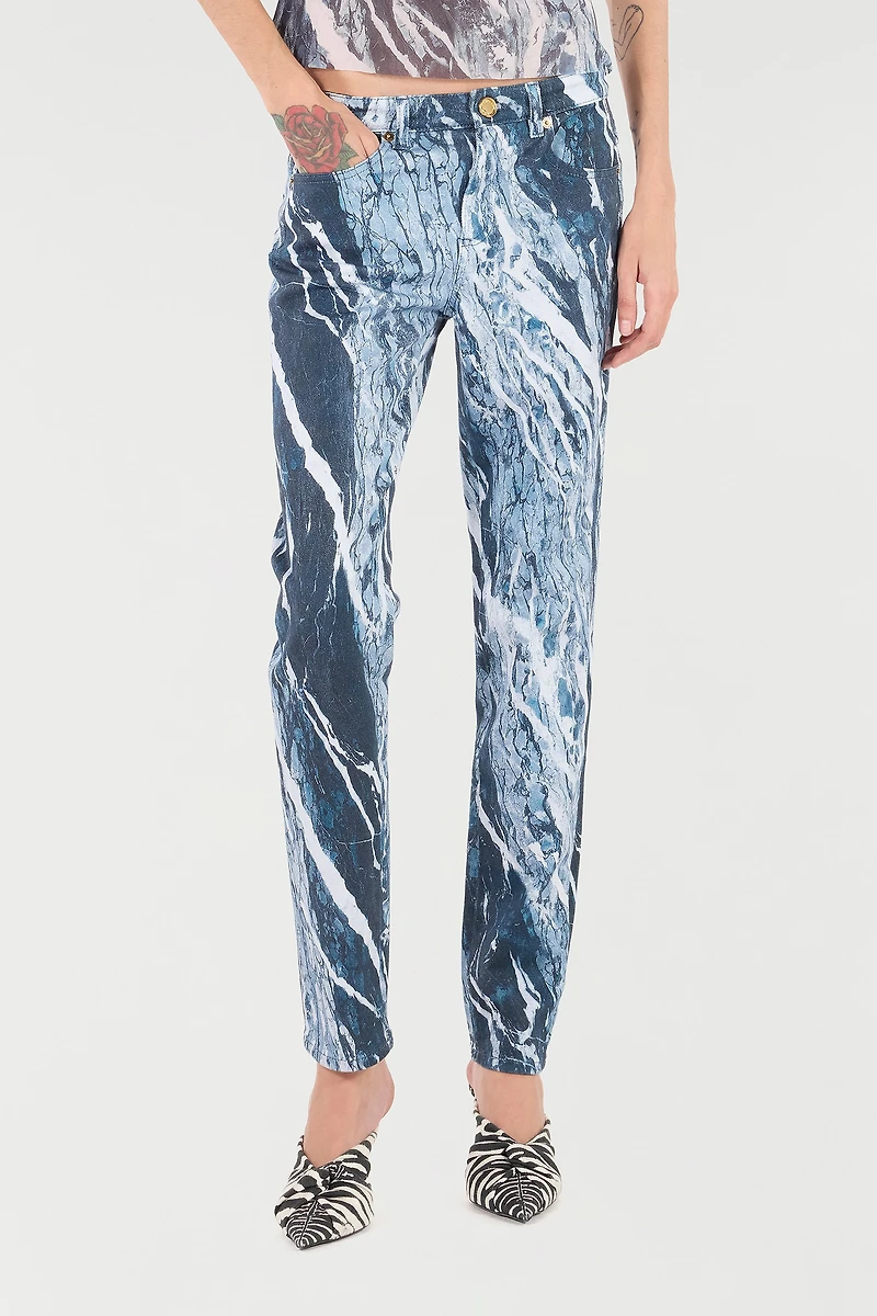 Pants With Marble Print