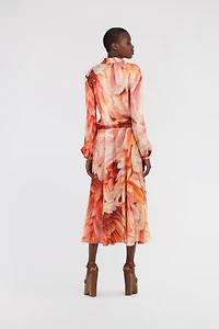 Long dress Plumage print