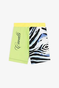 Zebra-Print Logo-Stripe Shorts