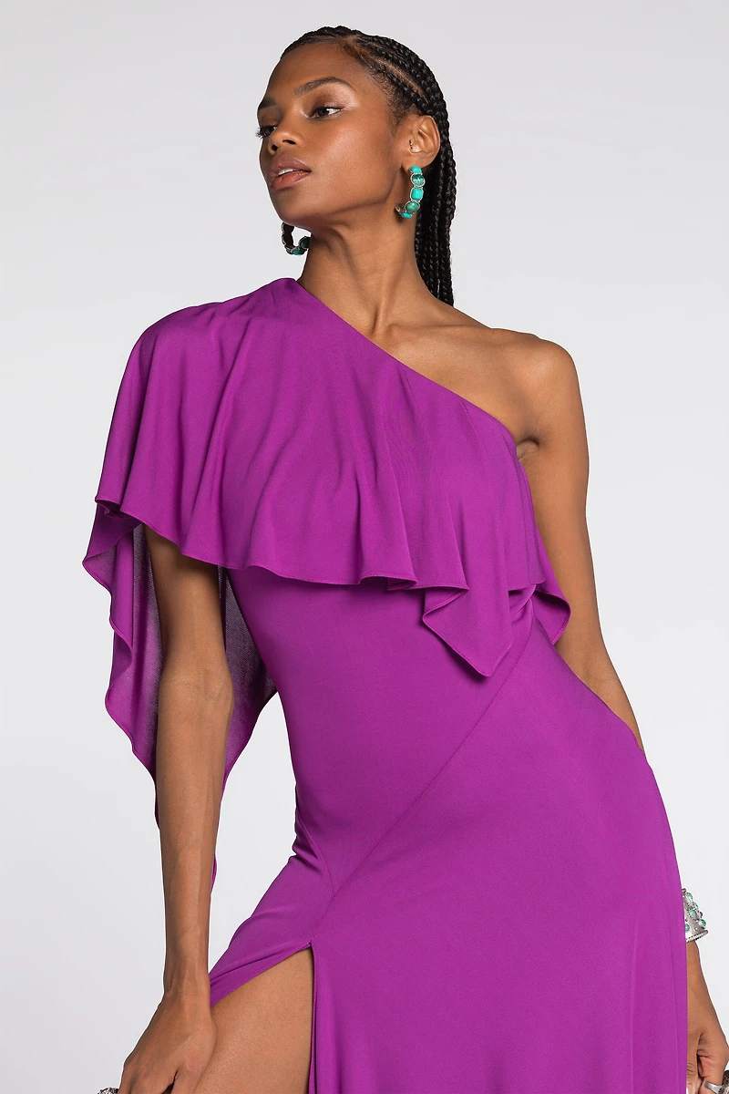 Draped One-Shoulder Dress