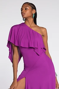 Draped One-Shoulder Dress