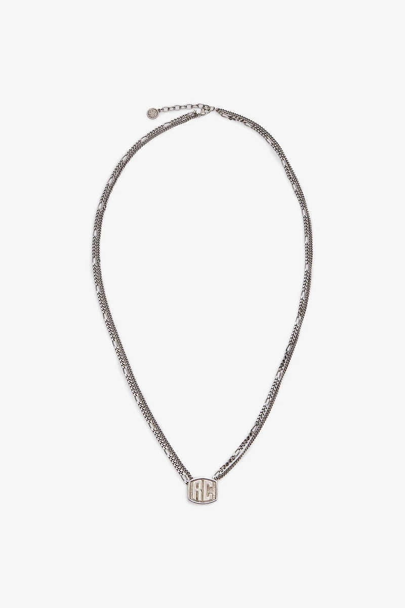 Necklace With Double Chain And RC Monogram