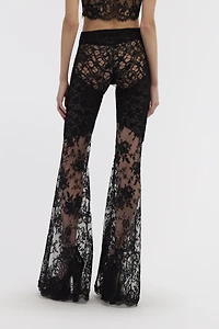 Black Flare Transparent Trousers