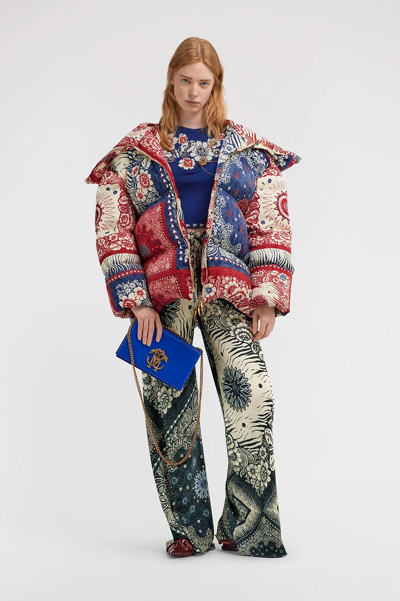 Bandana Print Puffer Jacket